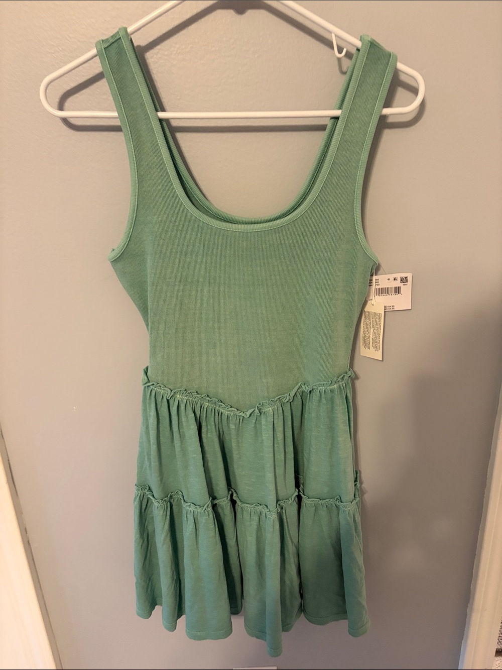 American Eagle Outfitters Mint Green Tiered Tank Dress